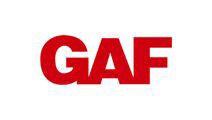 A red logo of gaf is shown.