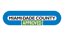 A picture of the miami dade county approved logo.